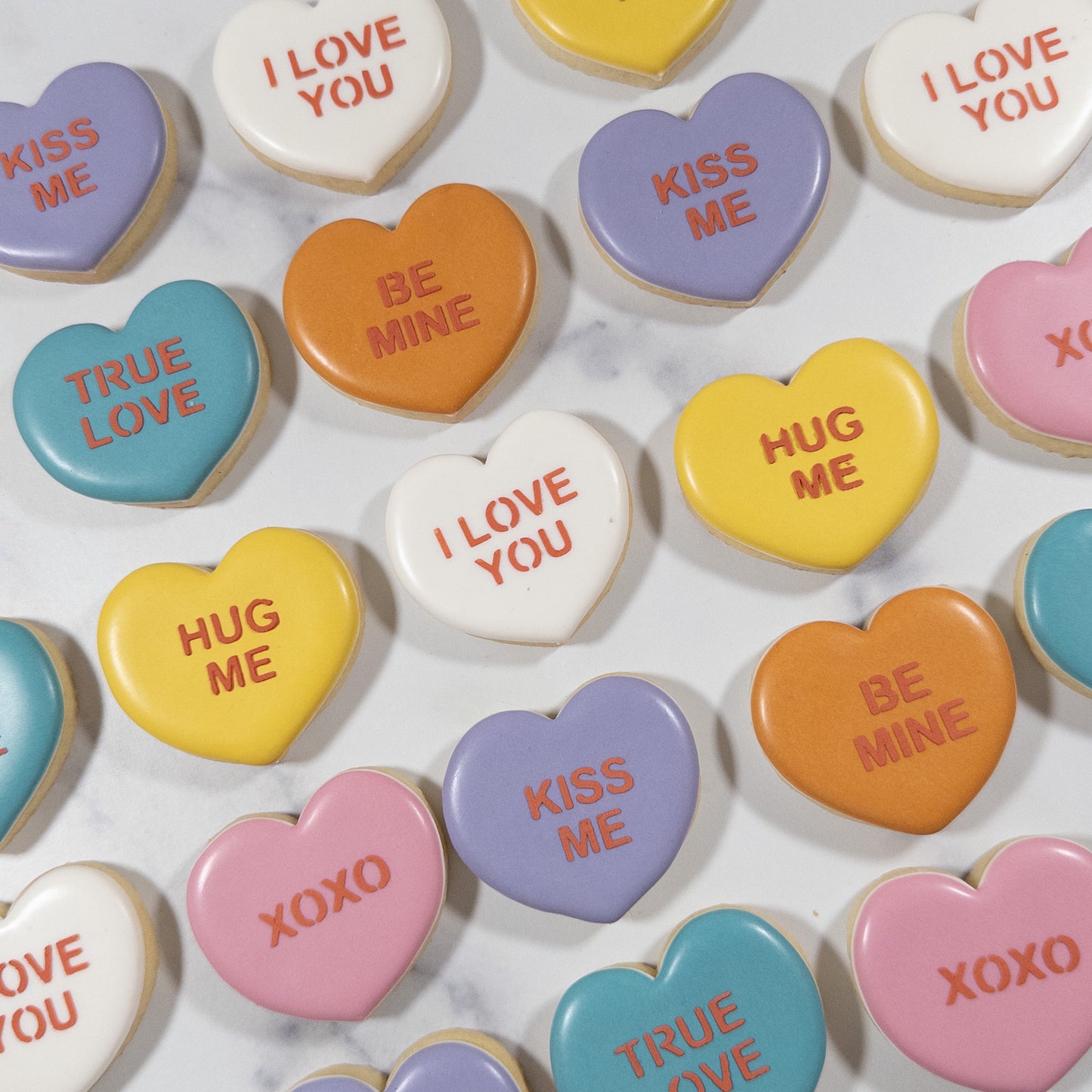 Mini Conversation Heart Sugar Cookies - Pack of 12