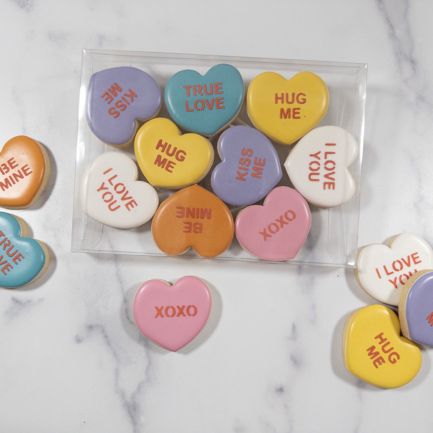 Mini Conversation Heart Sugar Cookies - Pack of 12